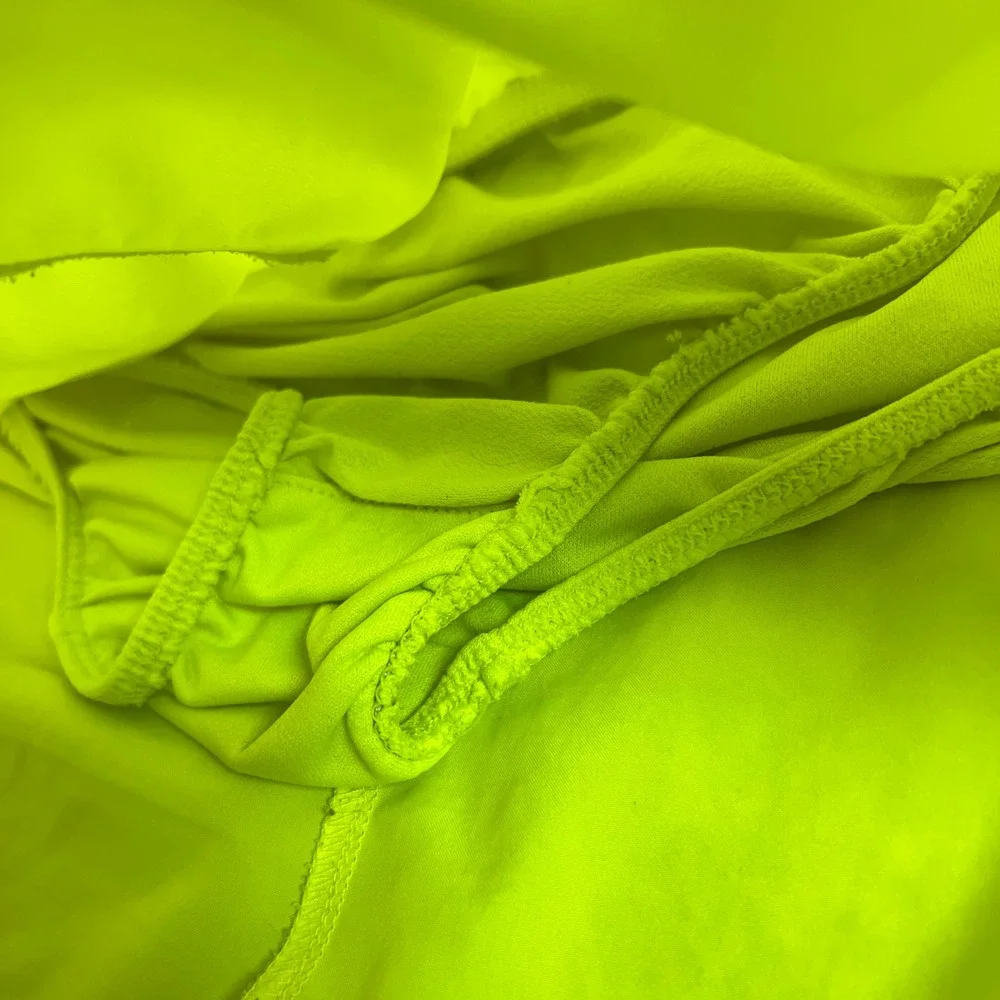 Nike Shorts Womens Medium Neon Yellow Dri-FIT Running Athletic Lined Workout